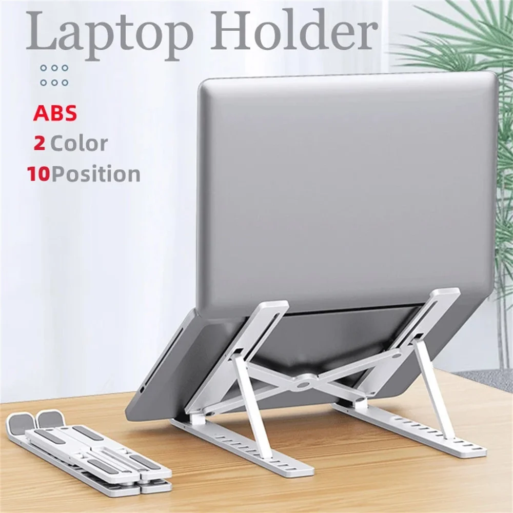 Universal 10 Gear Laptop Stand Adjustable Notebook Holder For Macbook Non-slip Foldable Cooling Base Bracket For Laptop/Tablet