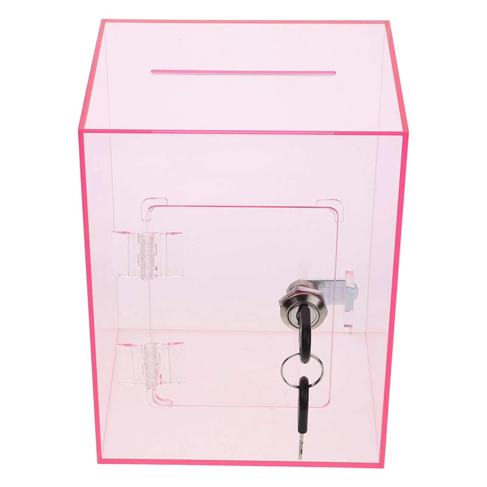 Acrylic Money Box Clear Tip Box Lock for Fundraising Donation Suggestion Complaint Letter Storage Container Portable 3