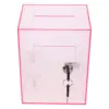 Acrylic Money Box Clear Tip Box Lock for Fundraising Donation Suggestion Complaint Letter Storage Container Portable 3
