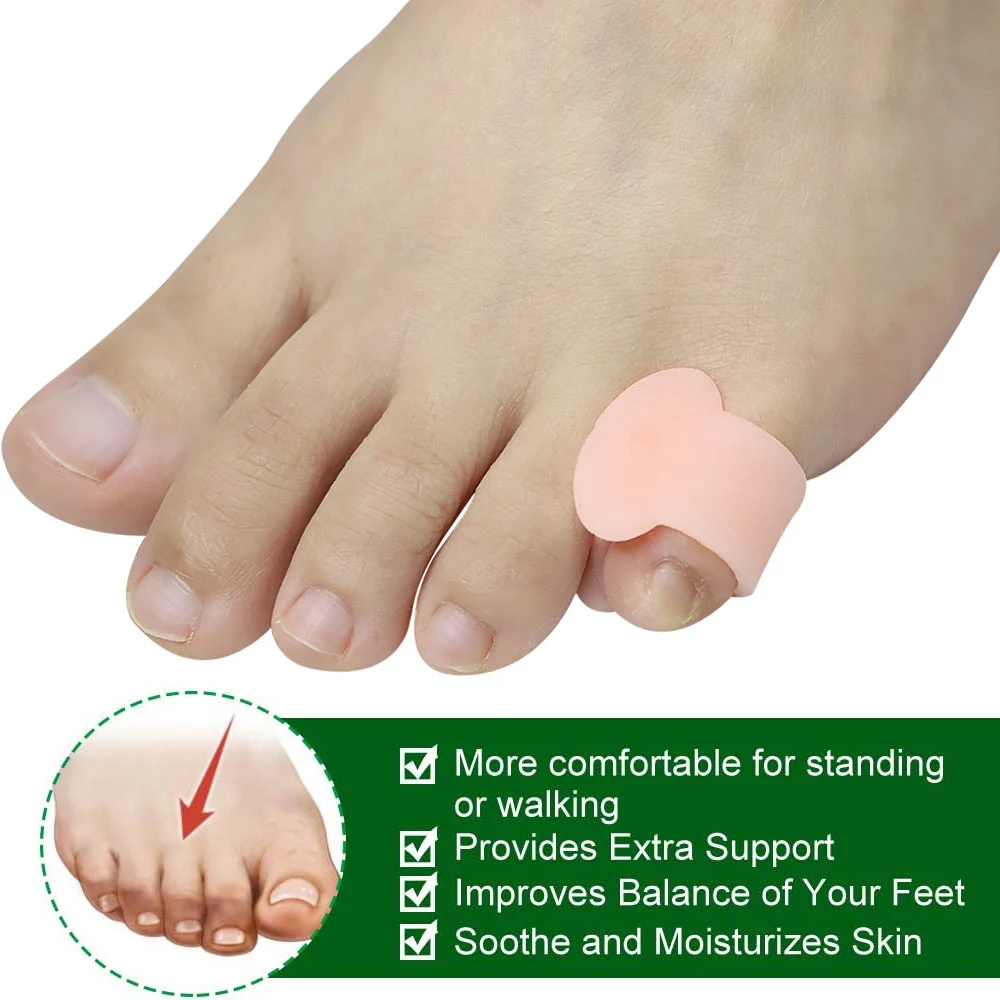Pexmen 2Pcs Gel Toe Separator Pinky Toe Spacers Bunion Cushions Pads for Preventing Rubbing & Relieve Pressure for Men and Women 3