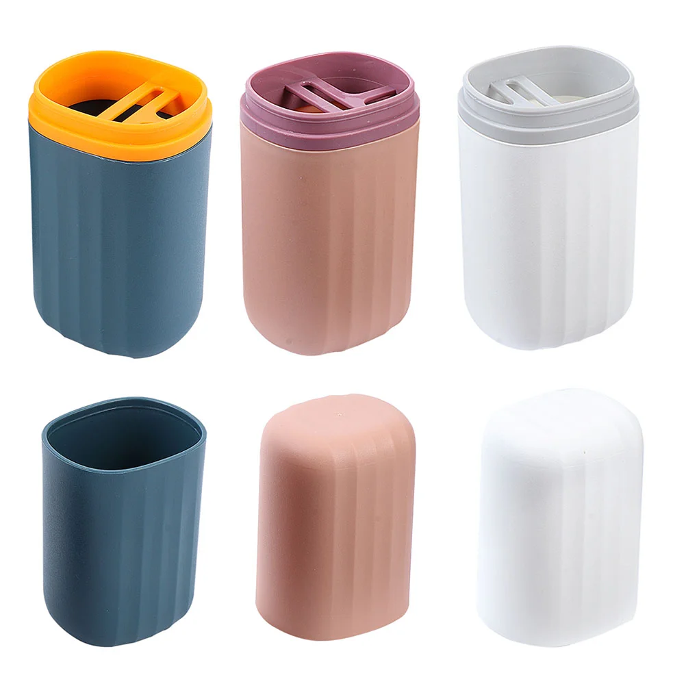 

3 Pcs Travel Wash Cup Para Guardar Traveling Toothbrush Case Portable Washing Supplies Storage Plastic