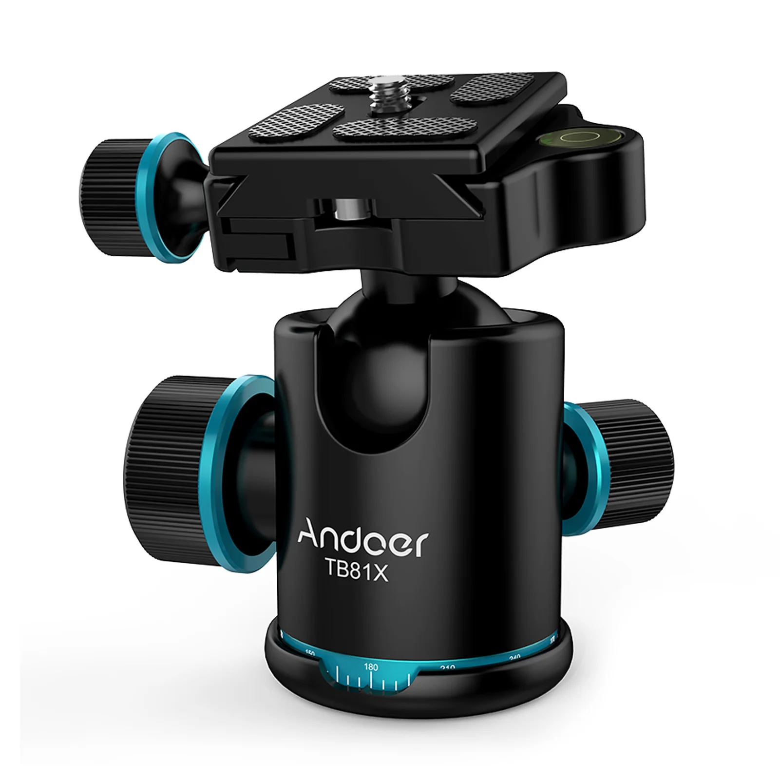 Tripod Ball Head Andoer TB81X 360&deg; Rotating Panoramic For Tripod Monopod Slider DSLR Camera With Adapters Max. Load 8KG