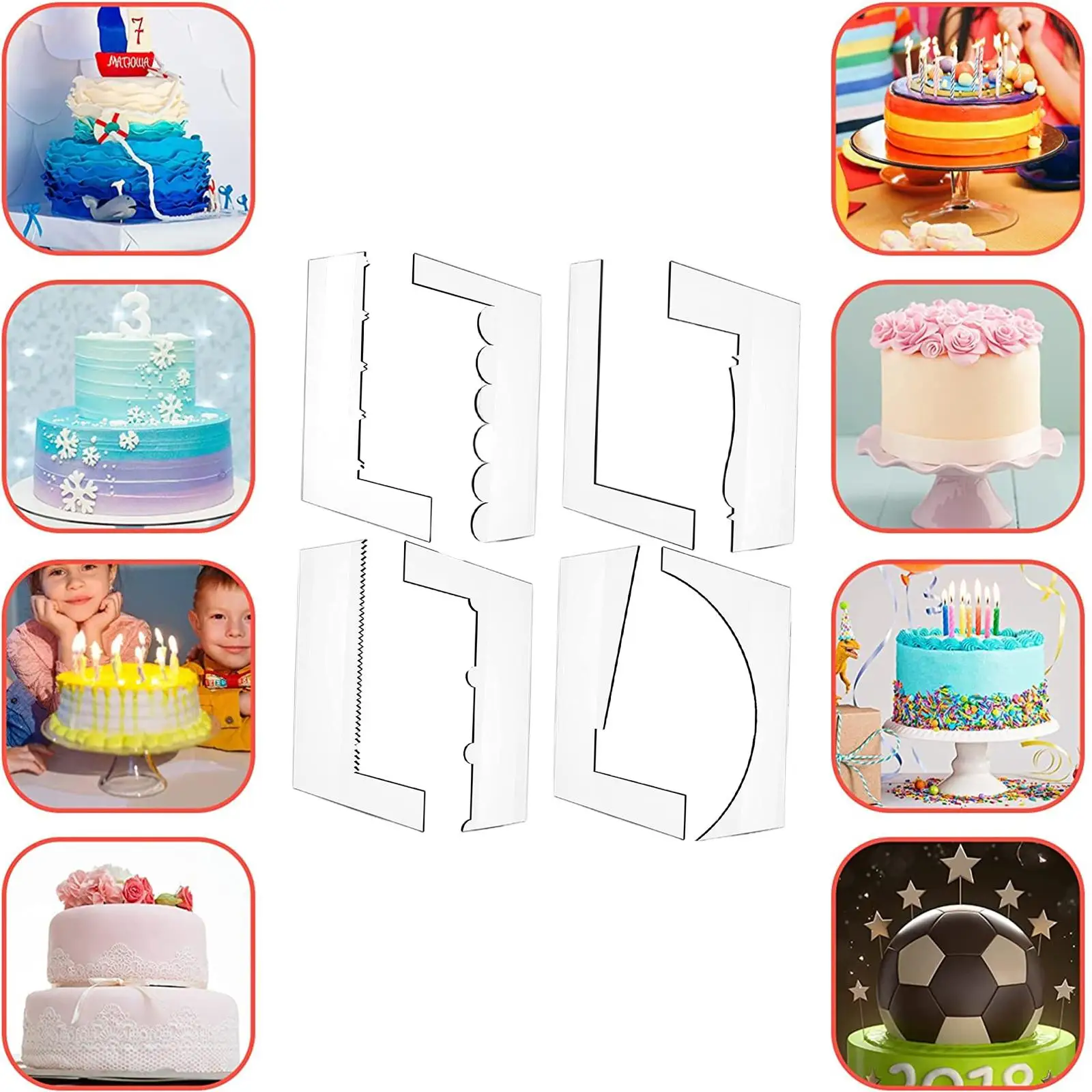 8 шт./набор прозрачный скребок для торта |