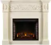 Calvert Electric Carved Floral Trim Fireplace 44.5" W X 14.5" D X 40.25" H Ivory Expediency Durable Living Room or Dining Room 2