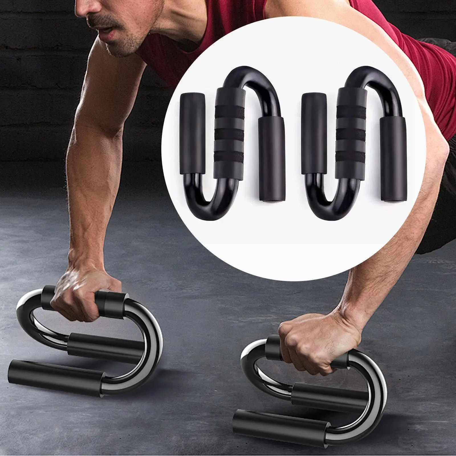 2Pcs Push up Bar Pushup Racks Planks Calisthenics Metal Foam Grips Push up Handles for Muscle Training Travel Home Workout