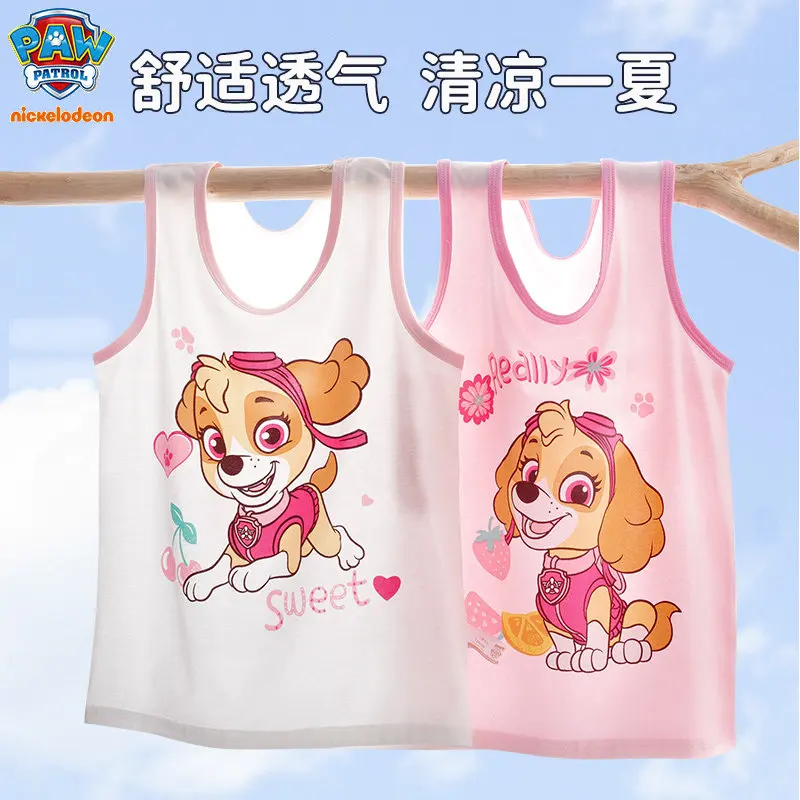 2pcs Original PAW Patrol Vest Kids boys Summer Casual Outfit Baby Boy Girl Sleeveless Tops T-shirt Tees Toddler Top Outfits 2-4T