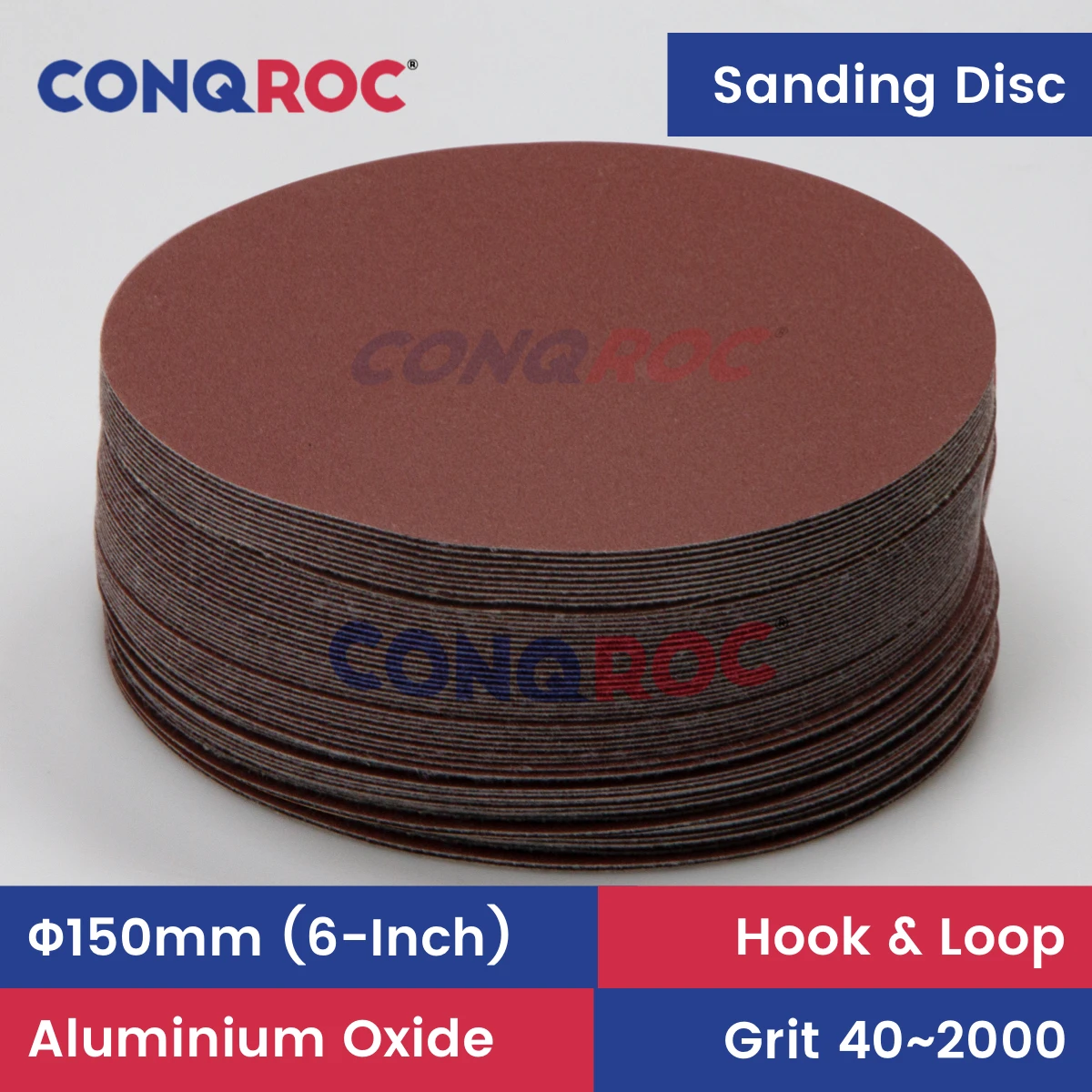 50 Pieces 150mm (6Inch) Sanding Discs Aluminium Oxide Dry Sanding