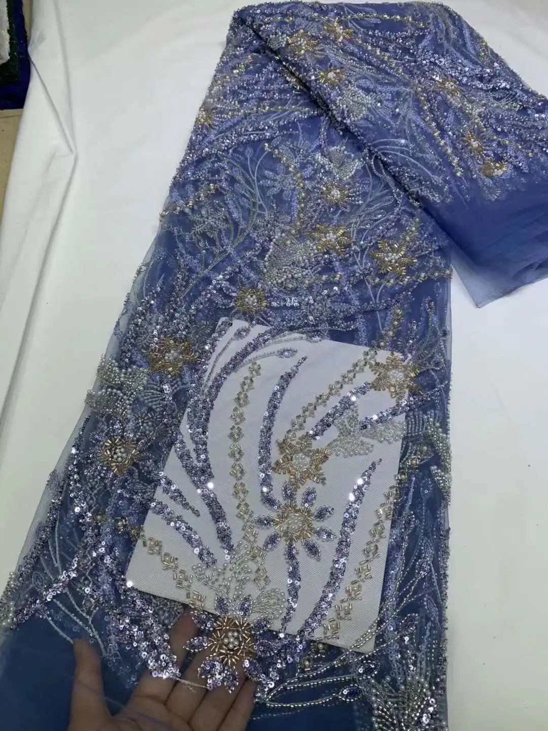 

New arrival,High quality , Beads Tube Embroidery ,French Mesh Yarn,Pearls African Nigeria Fabric Lace,Evenign Dress Weddings
