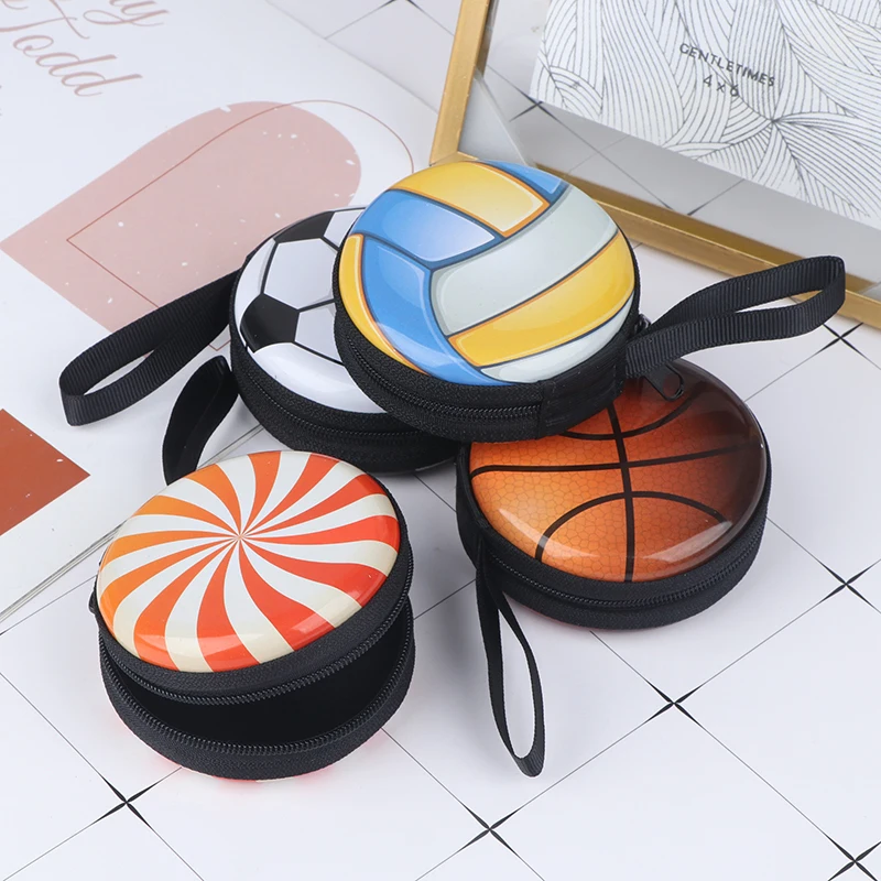 1PCS Cartoon Ball Pattern Coin Purse For Kid Boys Girls Small Gift Fashion Change Purses Mini Wallets Zipper Storage Box