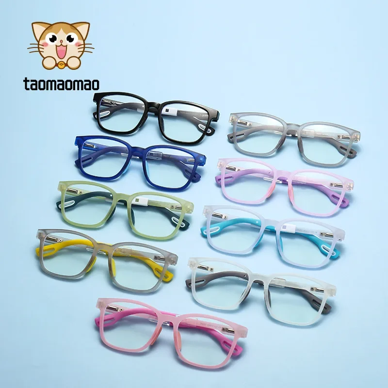 Myopia Optical Glasses Frames TR-90 Glasses Children Plastic Lightweight Boy Girl SquareTransparent Eyeglasses Kids Prescription