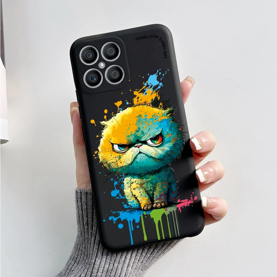 Exquisite Cartoon Painted Liquid Silicone Phone Case in Bumper Design