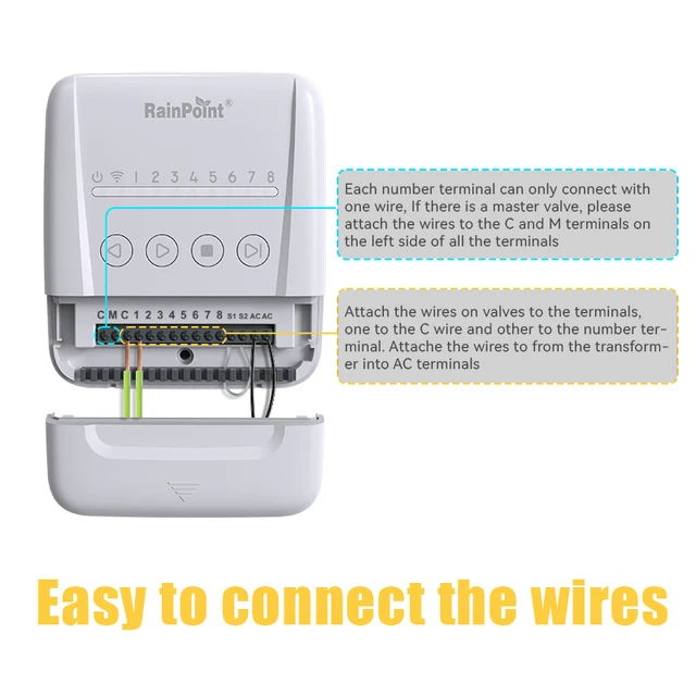 RAINPOINT 8 Zone Smart Sprinkler Controller,WiFi Sprinkler System Controller,APP Control Irrigation System, Sprinkler Timer 6