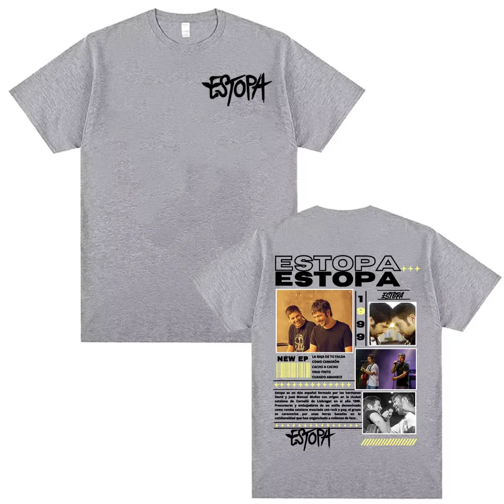 Rapper Estopa 1999 Tour Concert Cover T-shirt Men Women Casual O-Neck High Quality T Shirts Hip Hop Oversized T Shirt Streetwear 5