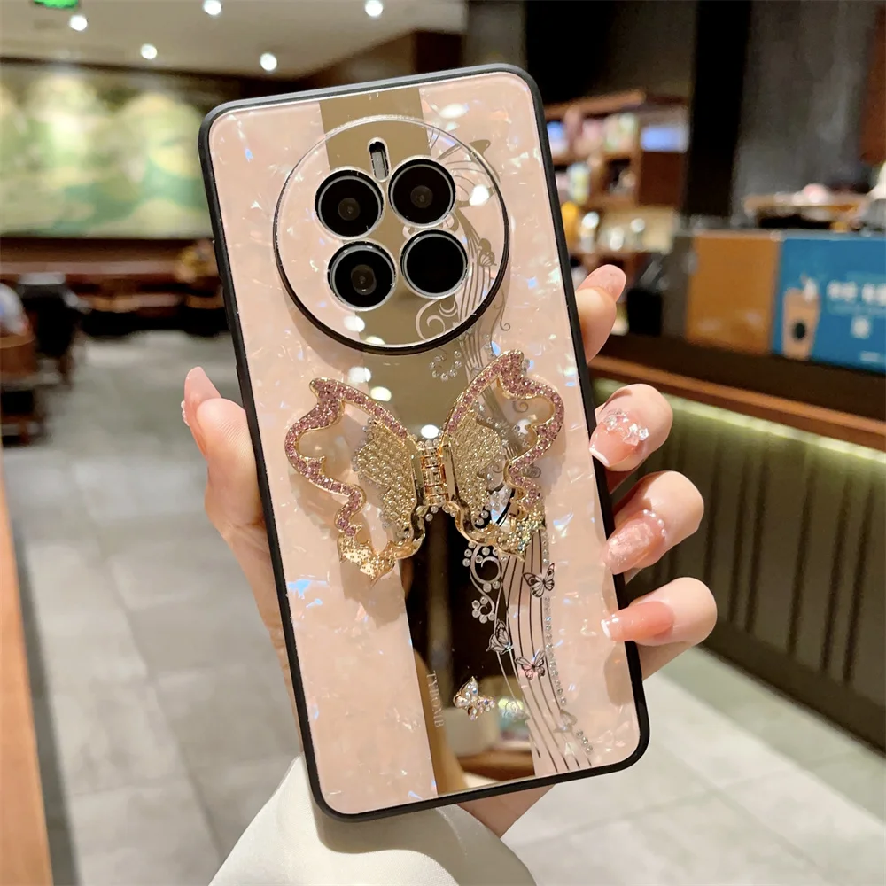 TYBOMB paillettes papillon métal pour Huawei Mate 50 Honor 60 70 Nova 9 Pro antichoc porte-anneau étui brillant_voghion.com