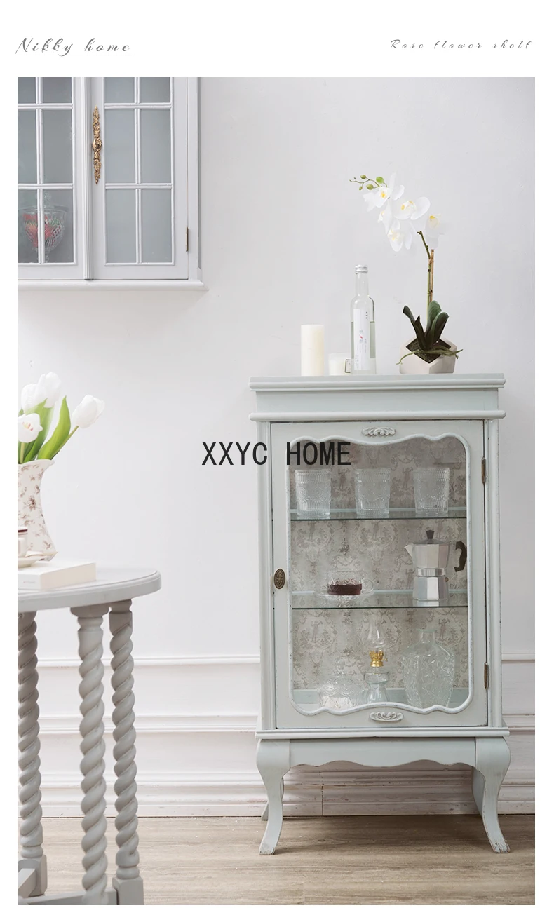 

Комод для спальни, гостиной, обеденного шкафа, серый шкаф для хранения, стеклянный шкаф B & B, боковой шкаф