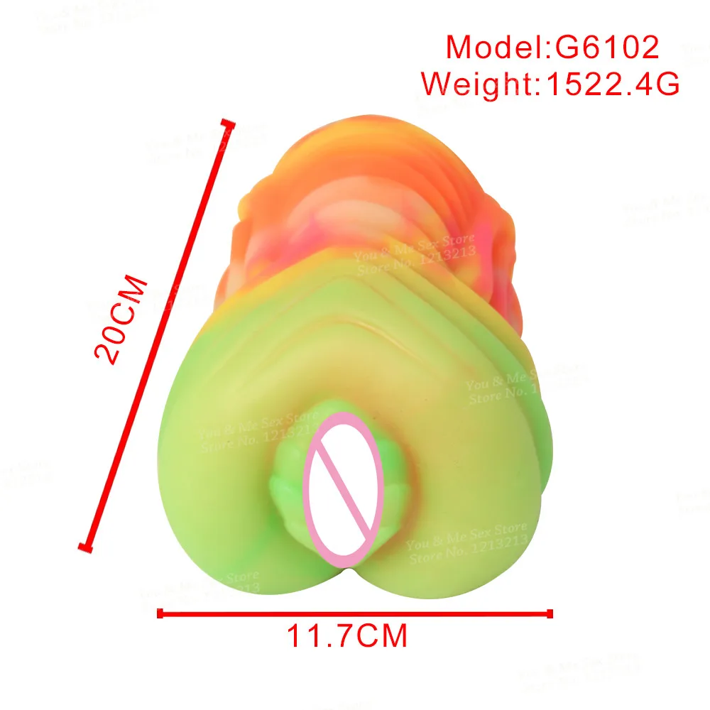 Luminous Male Masturbator Glow In Dark Realistic Ass Vaginal Fake Pocket Real Pussy Soft Silicone Multi Color Sex Toys For image