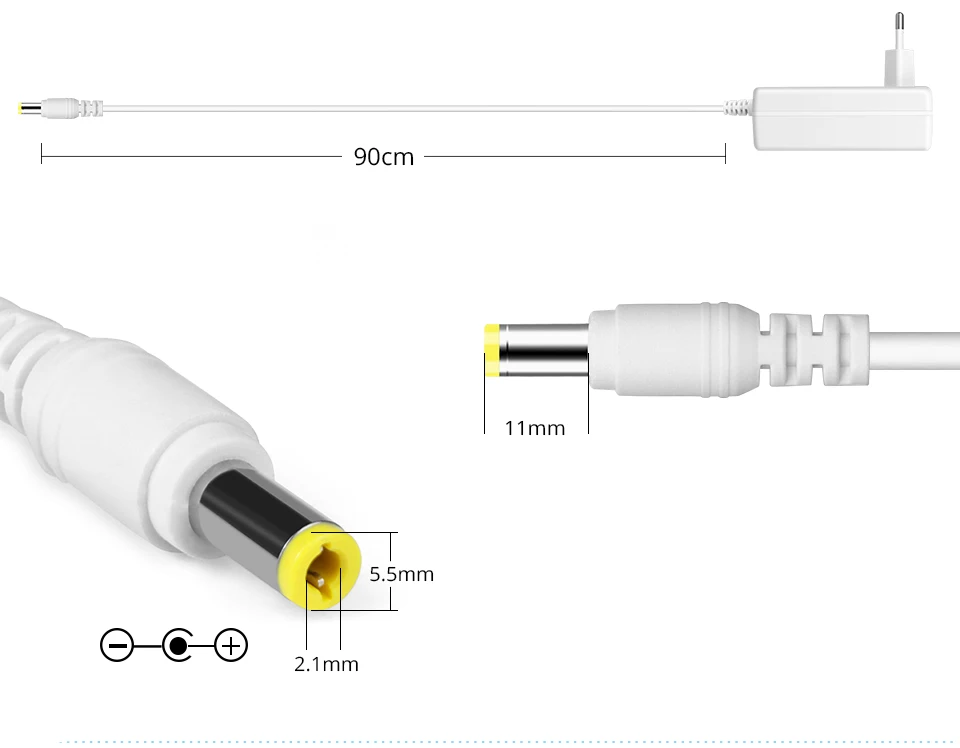 Description Picture 4 of itemDC 12V 1A 2A 3A Power Supply White Cover Transformer Switch Power Adapter for LED String LED Strip Light Bar Light LED Driver