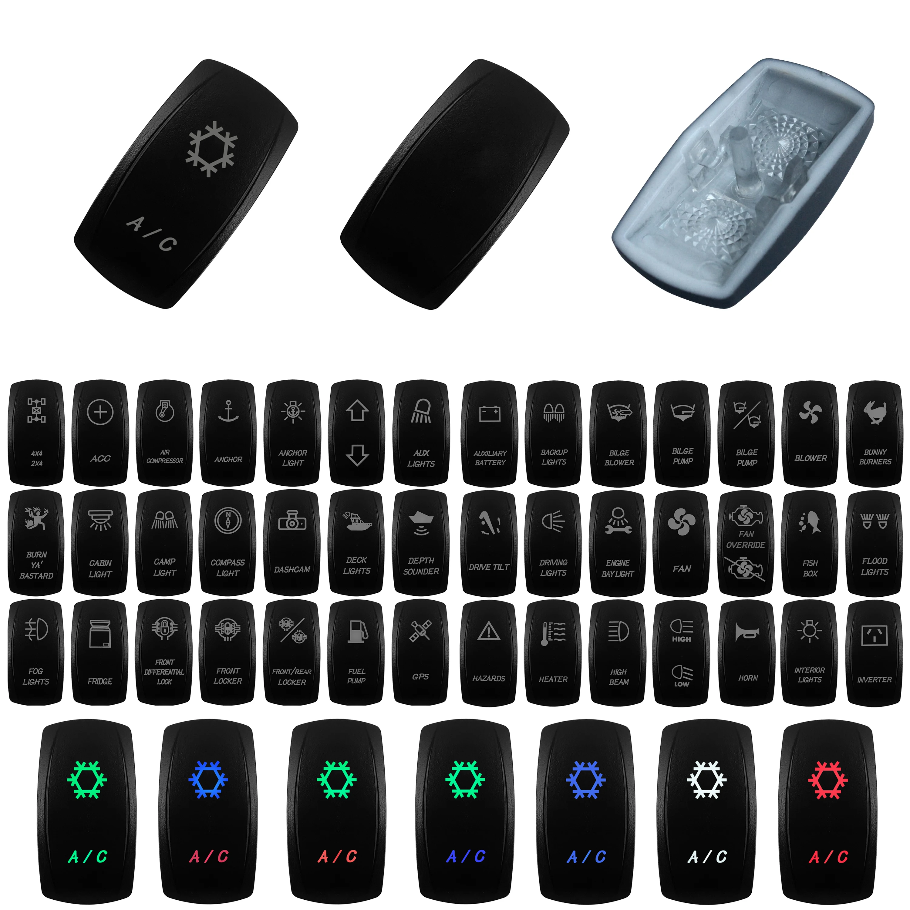 

R-Z Serials Car Boat Rocker Cap Switch Accessories Repair Kit for Boat ATV RZR RV CARLING NARVA CONTURA Replacement