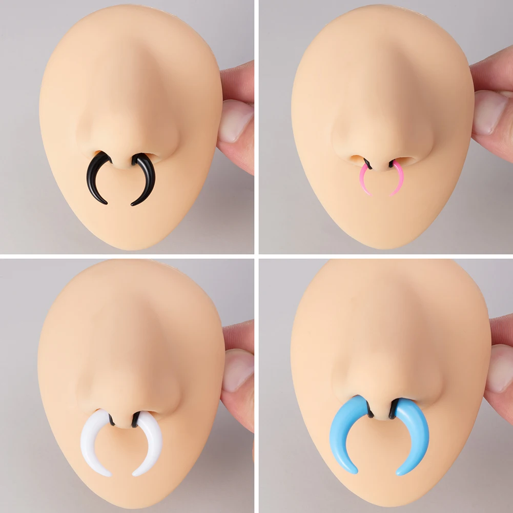 Ear Stretching Plugs 2PCS Acrylic White Pincher Tapers Septum