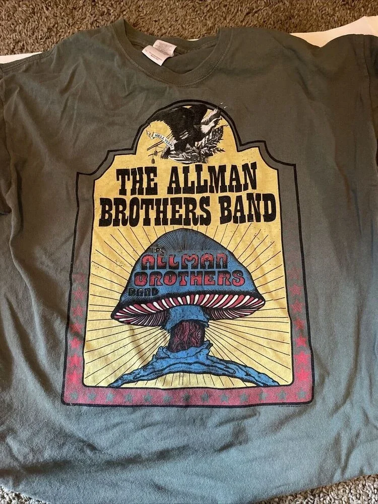 

Vintage Allmans Brothers Band Hell Yea 2013 T-Shirt Olive Rare Size Xl Rock