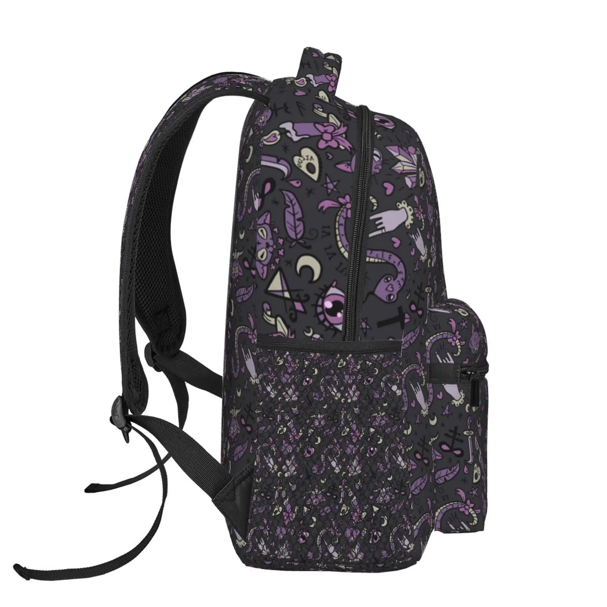 Purple Black Goth Spooky Travel Backpacks School Back Pack