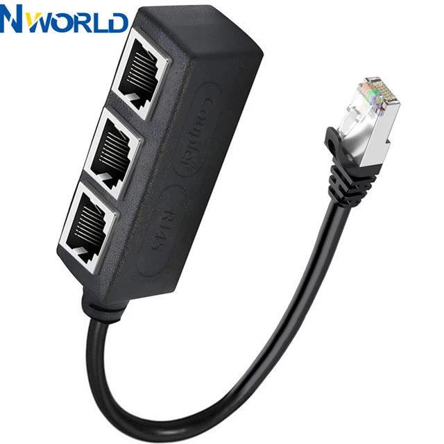 Adaptateur réseau séparateur de câble Ethernet RJ45, séparateur Ethernet 1  à 3 câbles, adaptateur de connecteur Ethernet Super LAN Cat 4 - AliExpress