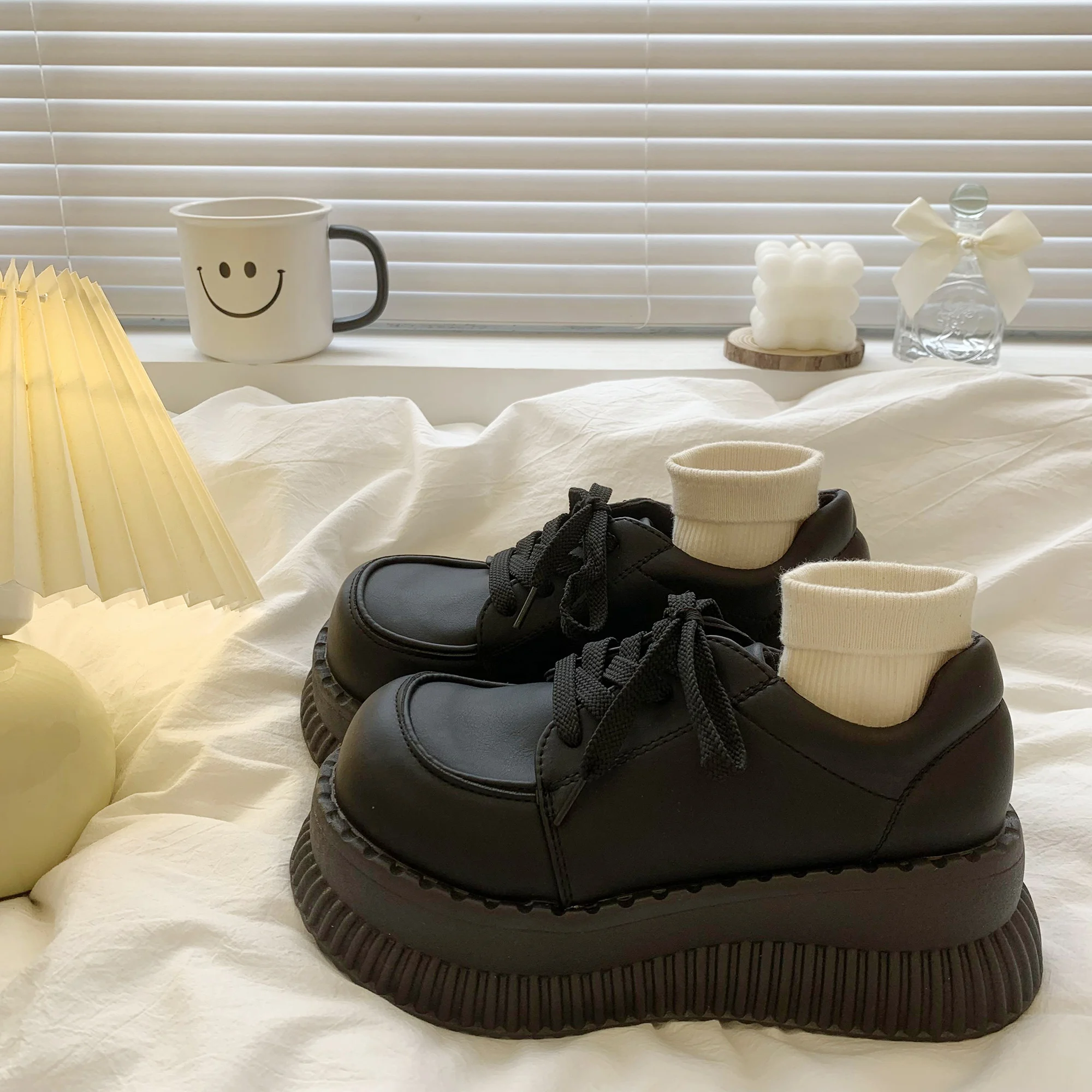 

Женские туфли дерби в британском стиле, осенняя женская обувь с круглым носком, сабо на платформе, кожаные туфли в стиле преппи на осень и зиму, ретро, новое платье