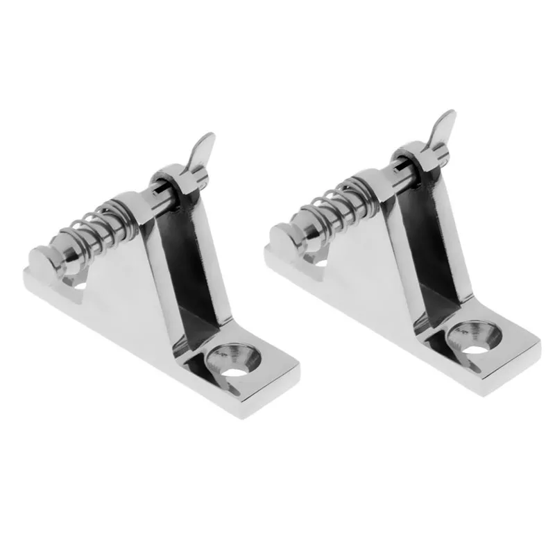 2pcs Boat Stainless Steel Bimini Top Fitting Frame Base Mount Quick Release Deck Hinge & Pin Fastening And Mounting Fitting 2pcs boat stainless steel 3 inch square deck folding cabin door butt strap hinge marine hardware