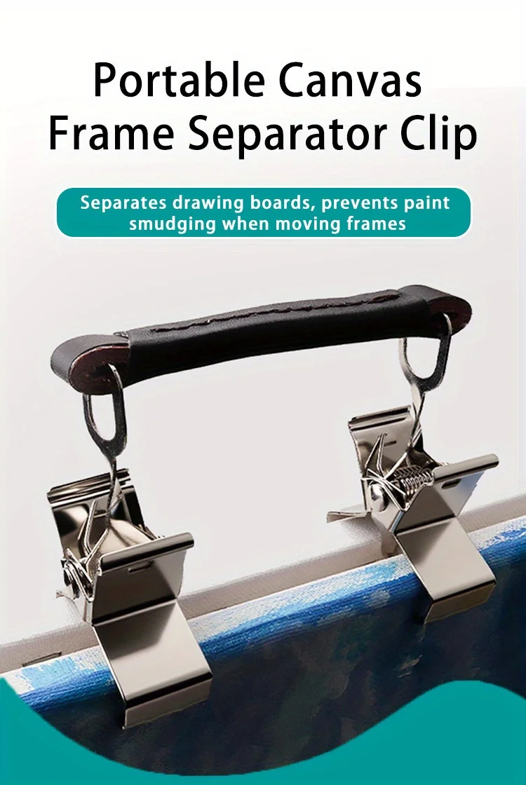 Ölgemälde Rahmen Klemme Edelstahl Leder Griff Multifunktionale Leinwand Trennung Trennung Träger Clip Kunst Werkzeug – Detail 1