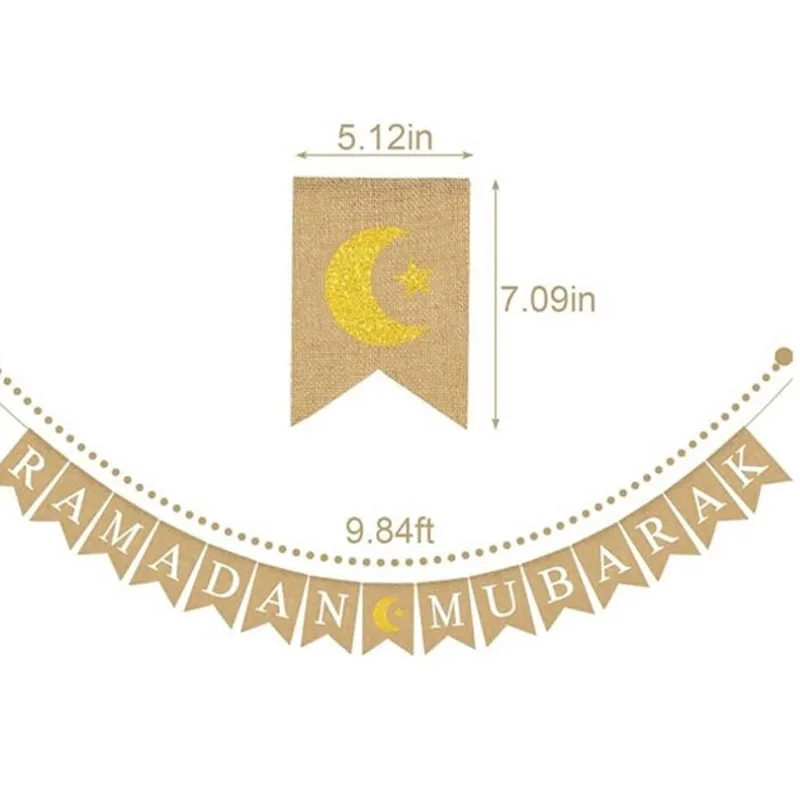 Ramadan Decoration Hanging Flag Eid Mubarak Decor 2025 for Home Islamic Muslim Party Decor Ramadan Kareem Eid Al-Fitr Gift - 15