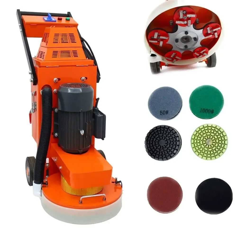 Poweul-Concrete-Epoxy-Floor-Grinder-Polishing-Machine-16-9-Inch-Pad ...