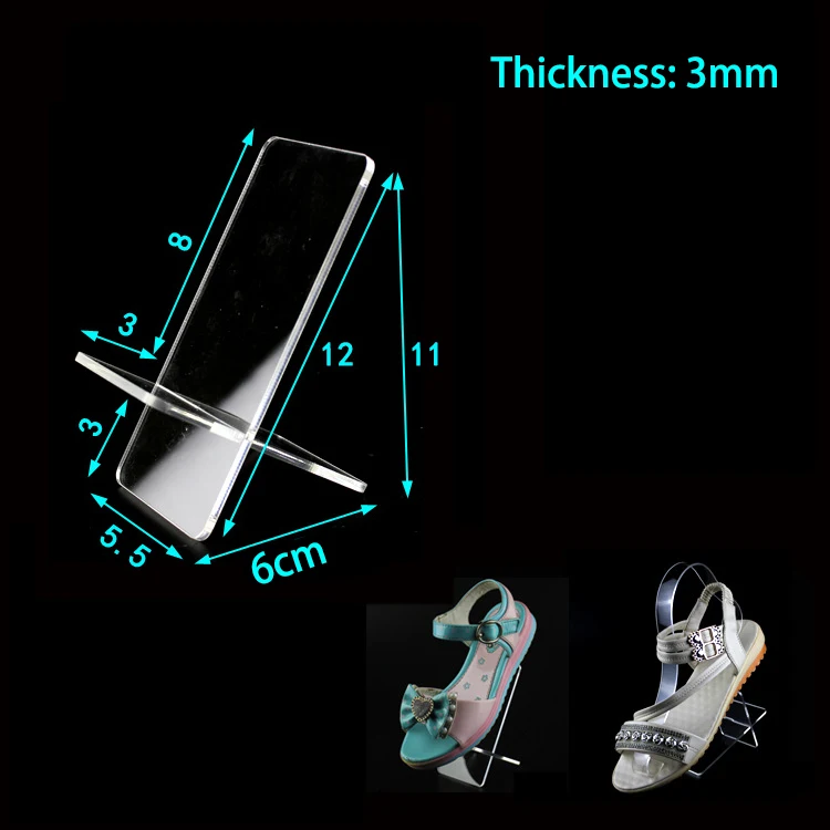 RMISODO 10 Pieces Acrylic Shoes Stand Display Women Sandal Shoes High