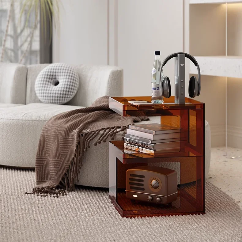 Modern simple household living room sofa side table mini small coffee table bedroom light luxury bedside