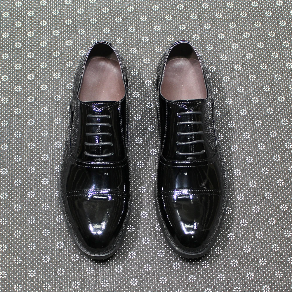 Chaussures de smoking Faranzi en cuir verni pour hommes - chaussures Oxford  d'affaires - Livraison 07 jours
