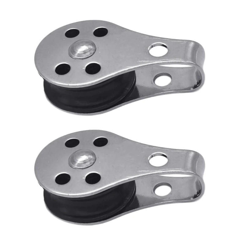 2Pieces 316 Stainless Steel Pulley Single Wheel Lifting Pulley Tools 2
