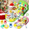 Baby Gym Play Mat with Music Pedal Piano Light Toy Rack Hanging Doll Educational Fitness Rack Toy Xmas Gift for Infants Toddlers 1