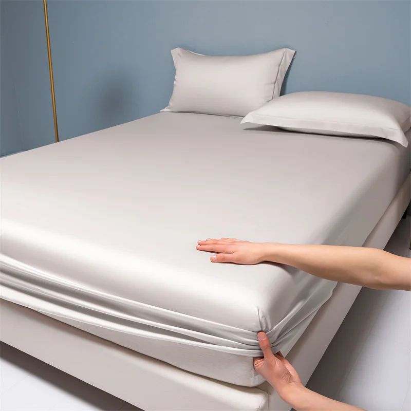 Premium Egyptian Cotton Bedding Fitted Sheet Elastic Band Around Mattress Cover Double Queen King Size Bed Cover No Pillowcase 2