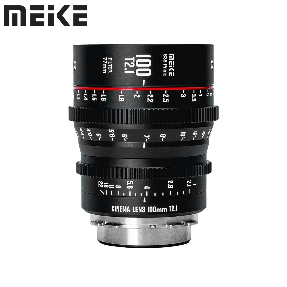 Meike 100mm T2.1 Super 35 Prime Manual Focus Cinema Lens for PL Mount Cine  Camera C700 PL ARRI Amira Alexa Mini