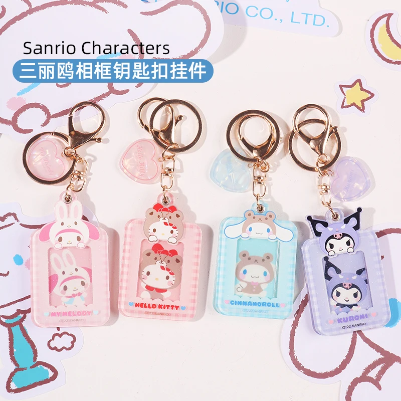 

Sanrio Hellokitty Mymelody Kuromi Cinnamoroll DIY Photo Frame Photo Keychain Cute Bag Decoration Pendant