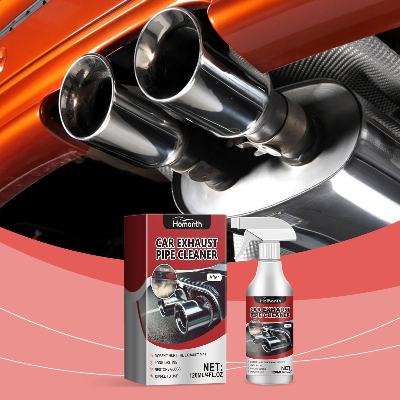 Car Exterior Cleaner for Cars Metal Surface Rust Cleaner Spray car Exterior Rust Remover Agent Antirust Agent 60Ml