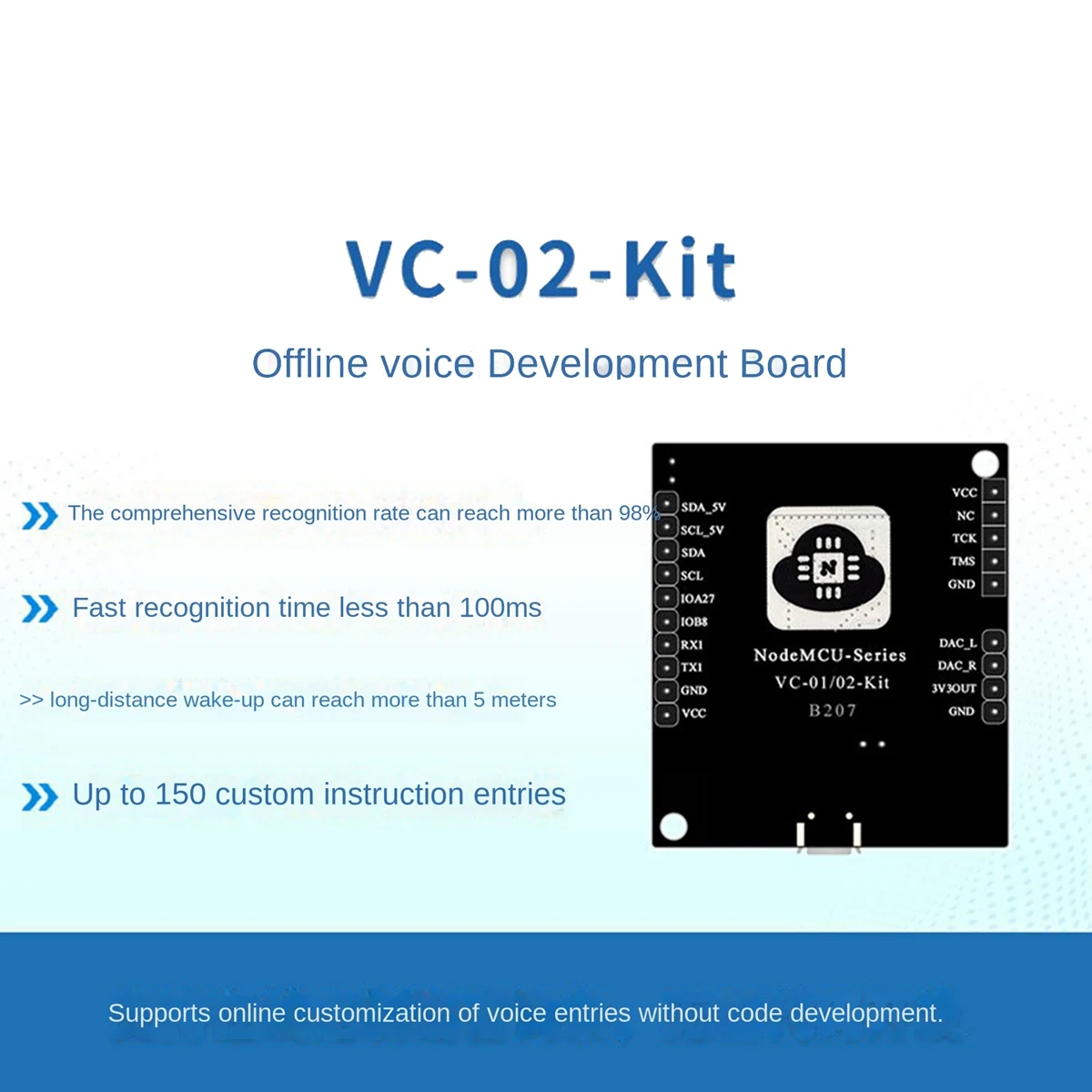 VC-02-Kit AI Intelligent Offline Voice Recognition Control Module Development Board voice recognition module