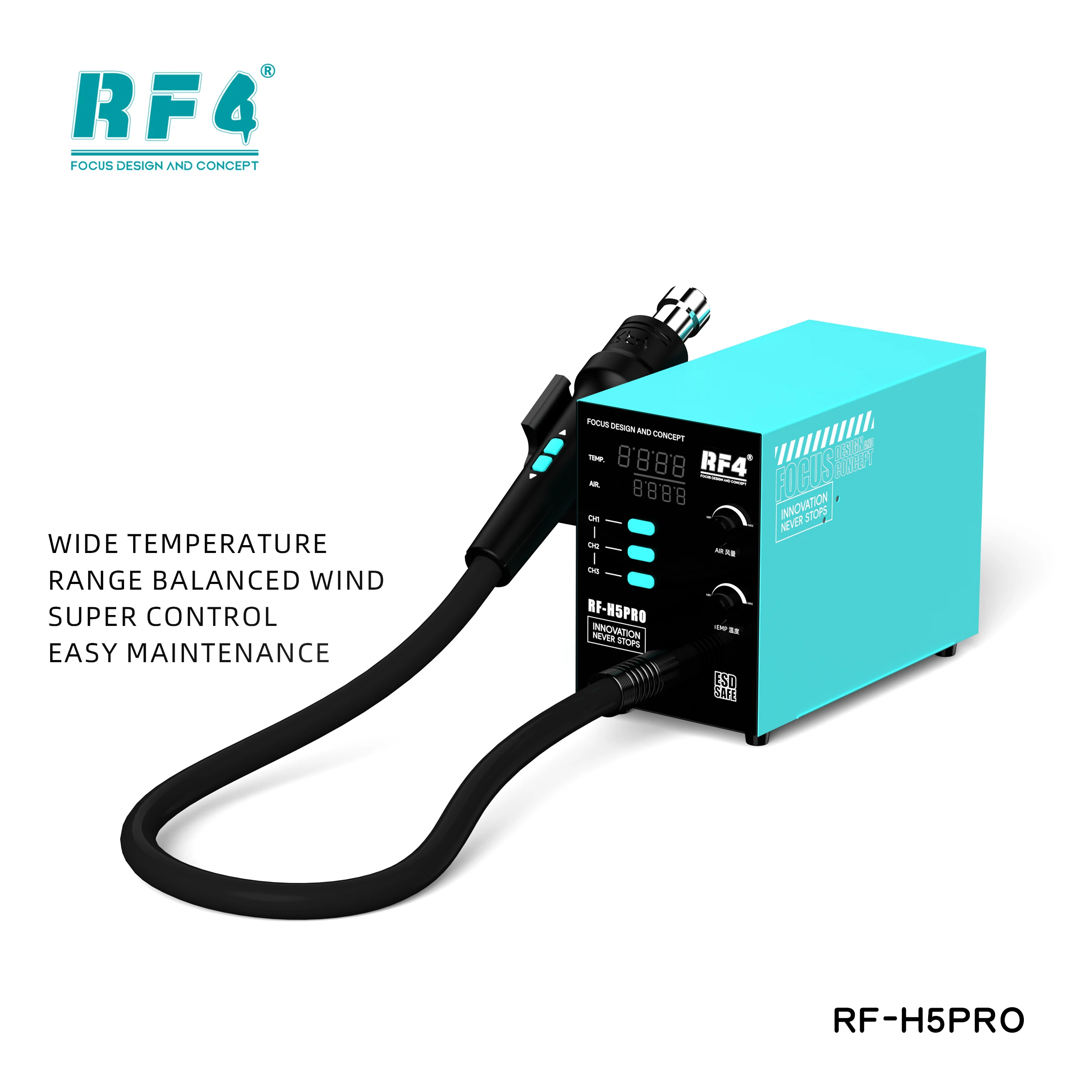 RF4 RF-H5Pro 800W Hot Air Gun Digital Display Intelligent BGA