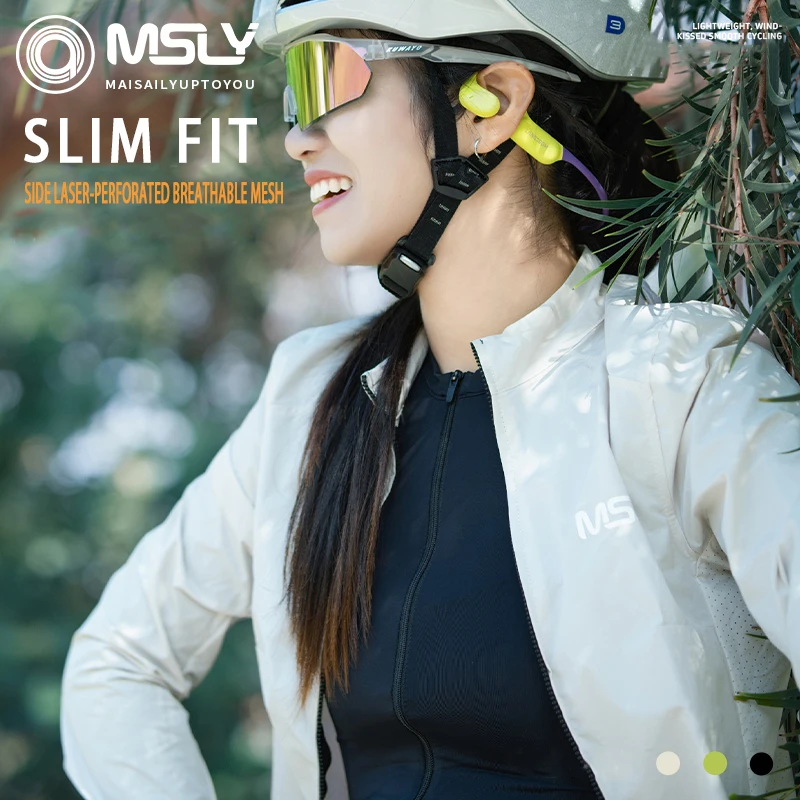 MSLY 2026 긴팔 사이클링 윈드브레이커, 방풍 및 가벼운 방수 기능을 갖춘 로드 바이크 재킷 (더블 지퍼)