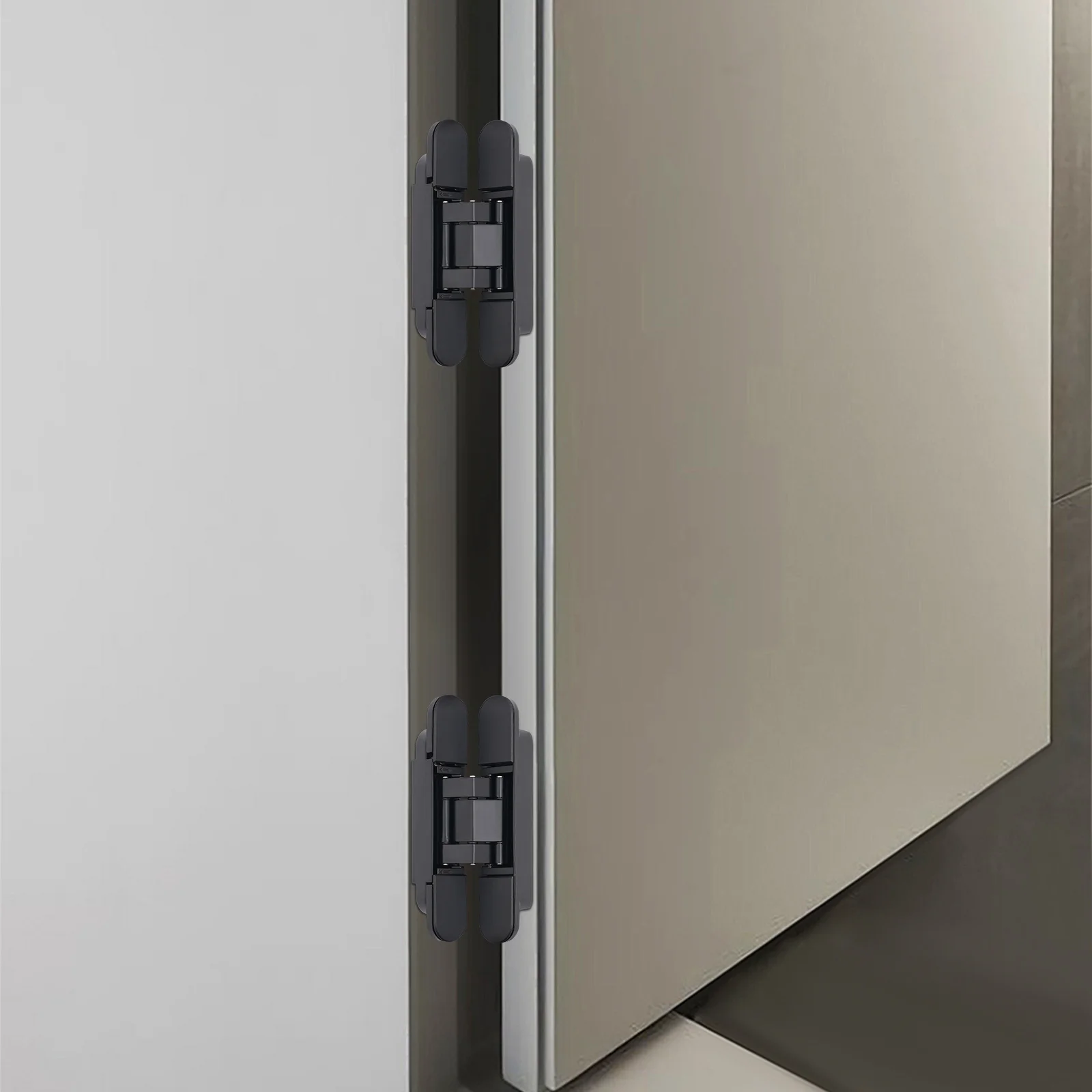 6 Inch Hidden Door Hinges Zinc Alloy Hinges Load 40kg Door Mount Opening 180&deg; 21.55mm 2-Pack for Fire Doors