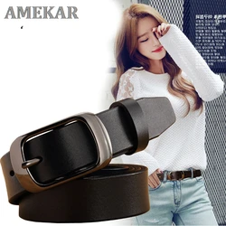 Fashion Retro Women Belt Belts For Women Female Lady  Metal Leather Double Buckle Waist Belt Waistband High Quality