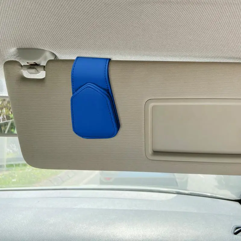Car Sun Visor Clip Storage Holder for Auto Sun Visor PU Leather Car Interior Accessories for Ordinary Glasses Cards Tickets