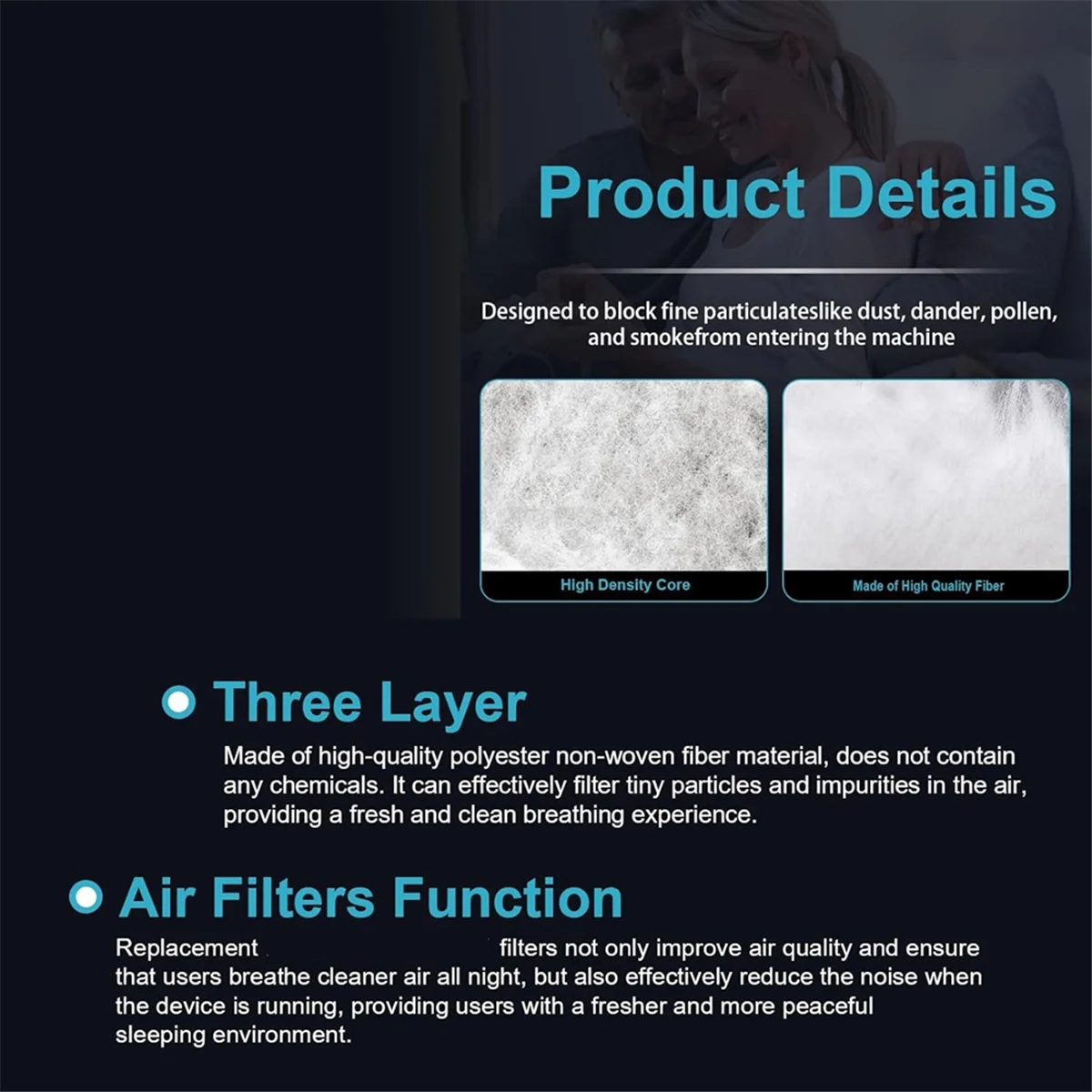 TFBC Confezione da 40 filtri di ricambio per serie Airsense 11 Forniture, filtro monouso ultra fine per macchina CPAP - Image 5