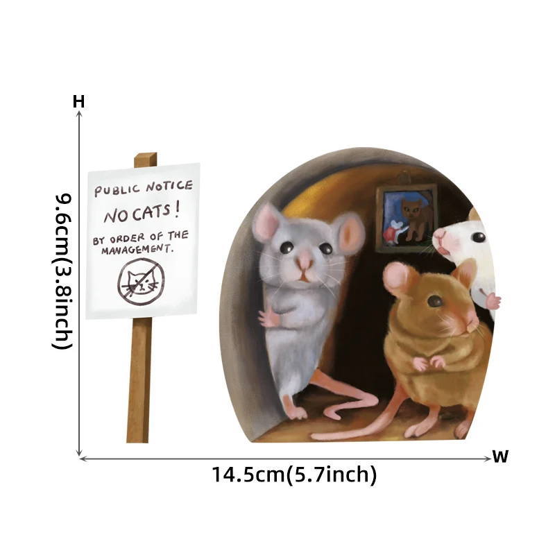 Description Picture 2 of item1PC Realistic Mouse Hole Wall Sticker for Corner Stairs Funny Home Decor Pvc Opaque Wallpaper for Living Room Decoration