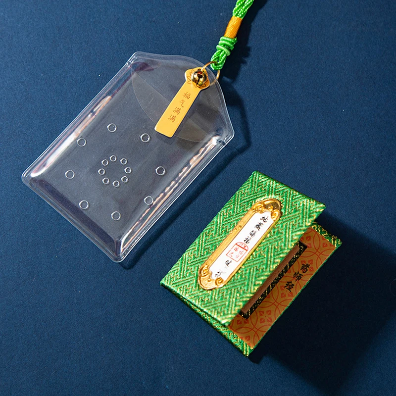 Buddhism Exorcism Health Bring Good Luck Money Amulet Bag With PVC Cover Protective Talisman Safety Pendant Feng Shui Gift