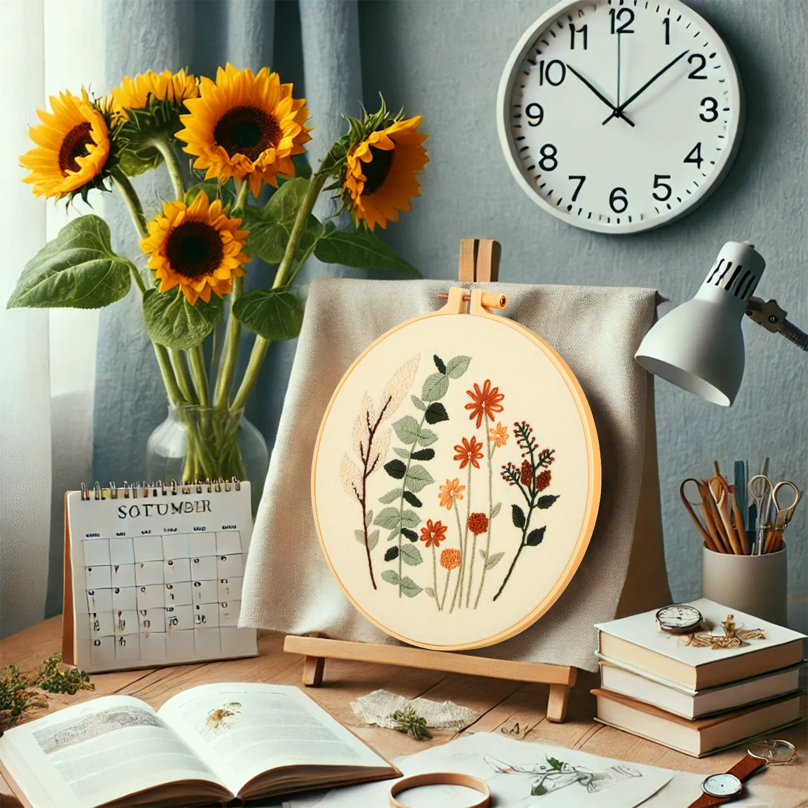 Embroidery Kit for Beginner, Cross Stitch Kit for Craft Lover Learn Hand Stitch,Easy to Follow Instruction and Video
